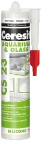 Ceresit CS 23 Glass Silicone силиконовый герметик для стекла и аквариумов (280 мл)