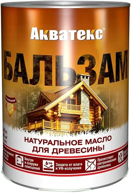 Акватекс Бальзам защитно-декоративное покрытие для древесины (750 мл) тик