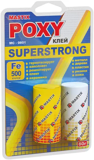 Mastix Poxy Superstrong эпоксидный клей суперпрочный (80 г)