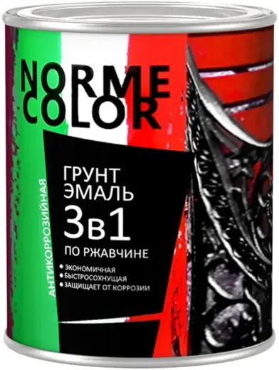 Norme Color грунт-эмаль по ржавчине 3 в 1 антикоррозийная (900 мл) зеленое яблоко