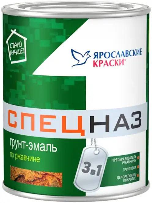 Ярославские Краски Спецназ грунт-эмаль по ржавчине 3 в 1 (3 кг) серая RAL 7040