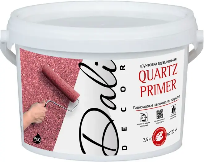 Dali Decor Quartz Primer грунтовка адгезионная (3.5 кг) белая