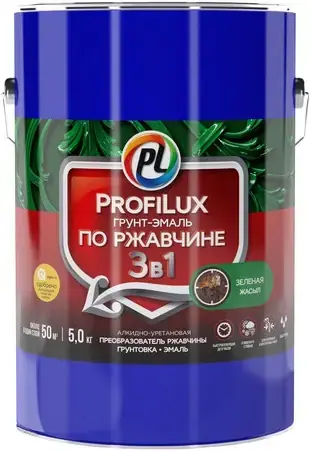 Профилюкс грунт-эмаль по ржавчине 3 в 1 (5 кг) зеленая