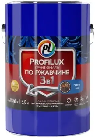 Профилюкс грунт-эмаль по ржавчине 3 в 1 (5 кг) синяя