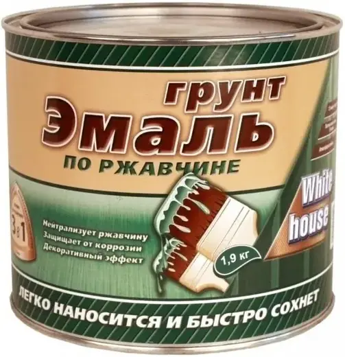 White House грунт-эмаль по ржавчине 3 в 1 (21 кг) серая RAL 7042