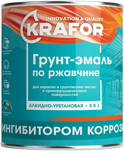 Крафор грунт-эмаль по ржавчине 3 в 1 (1 кг) черная