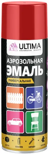 Ultima эмаль аэрозольная универсальная (520 мл) темно-красная RAL 3011 глянцевая