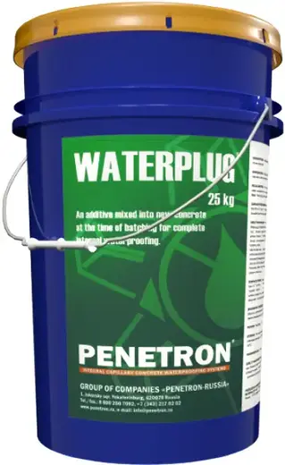 Пенетрон Waterplug ликвидация напорных течей сухая смесь (25 кг)