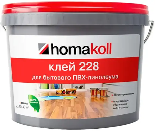 Homa Homakoll 228 клей для бытового ПВХ-линолеума водно-дисперсионный (14 кг)