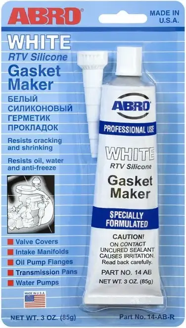 Abro RTV Silicone Gasket Maker силиконовый герметик прокладок (85 г) белый