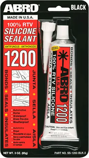 Abro 1200 100% RTV Silicone Sealant герметик силиконовый универсальный (85 мл) черный