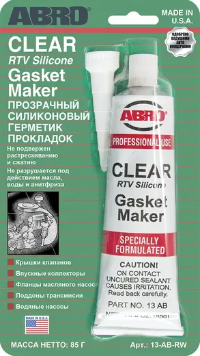 Abro RTV Silicone Gasket Maker герметик прокладок стандартный (85 г) бесцветный