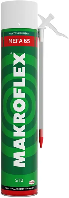 Макрофлекс Mega 65 STD стандартная монтажная пена с трубочкой-аппликатором (800 мл)
