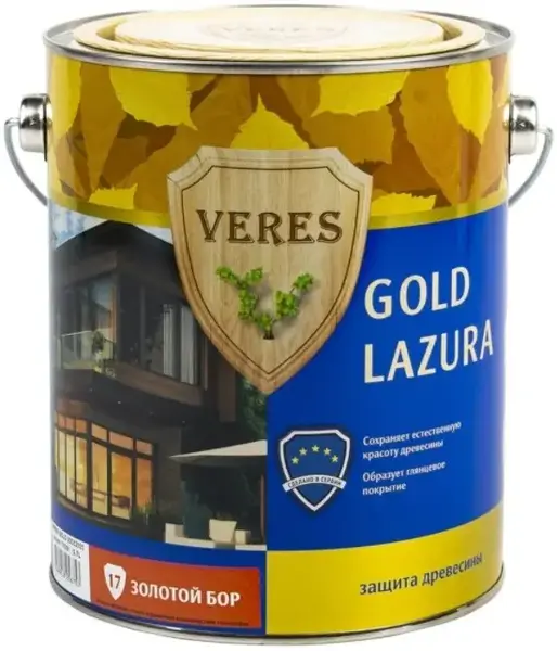 Veres Gold Lazura защита древесины (2.7 л) золотой бор №17 Россия