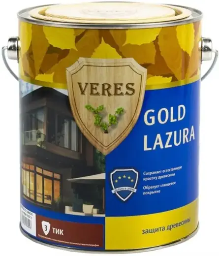 Veres Gold Lazura защита древесины (2.7 л) №3