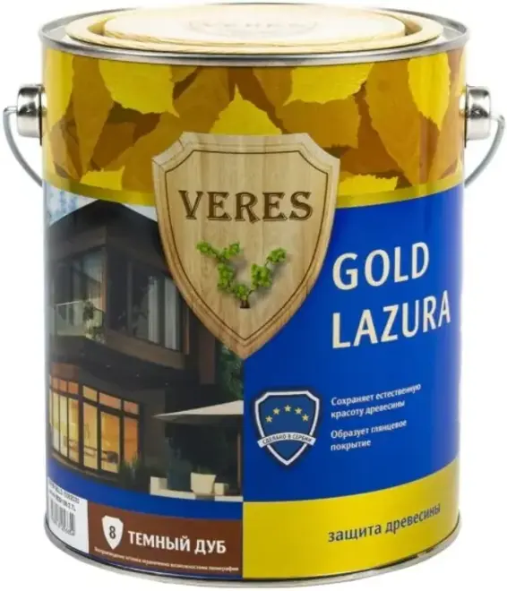 Veres Gold Lazura защита древесины (2.7 л) дуб темный №8