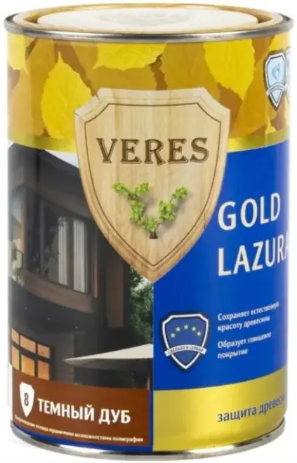 Veres Gold Lazura защита древесины (900 мл) дуб темный №8