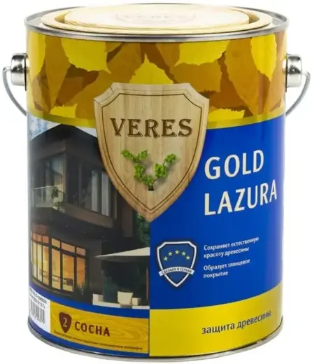 Veres Gold Lazura защита древесины (2.7 л) №2