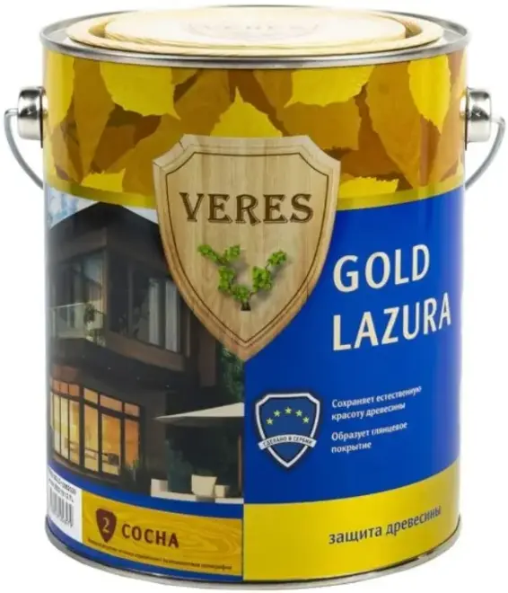 Veres Gold Lazura защита древесины (2.7 л) №2