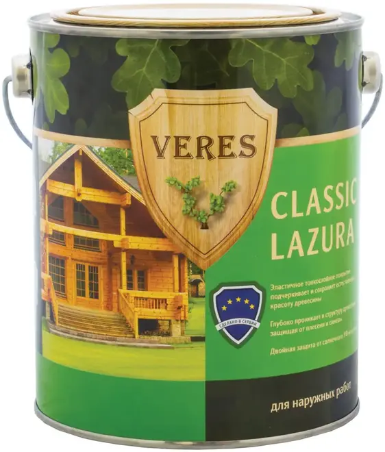 Veres Classic Lazura декоративно-защитная лессирующая пропитка для древесины (2.7 л) сосна №2