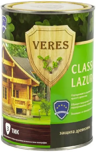 Veres Classic Lazura декоративно-защитная лессирующая пропитка для древесины (900 мл) №3