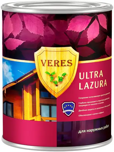 Veres Ultra Lazura декоративно-защитная лессирующая пропитка для древесины (900 мл) №1