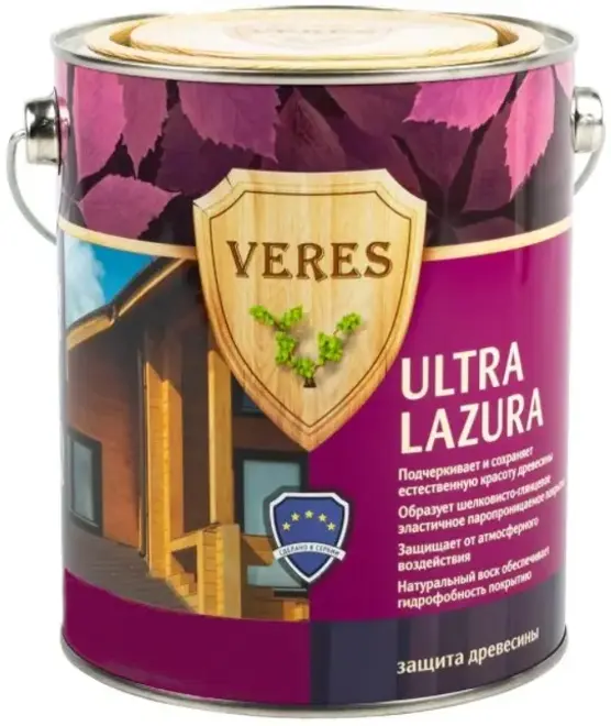 Veres Ultra Lazura декоративно-защитная лессирующая пропитка для древесины (2.7 л бесцветная №1) Россия