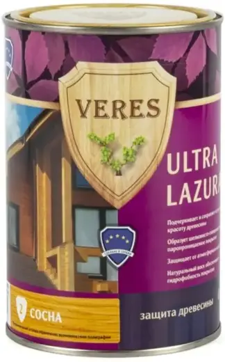 Veres Ultra Lazura декоративно-защитная лессирующая пропитка для древесины (900 мл) №2