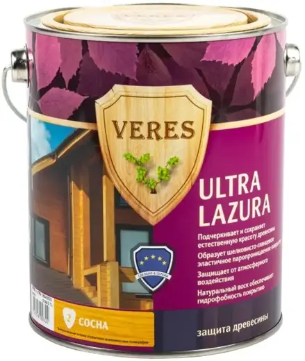 Veres Ultra Lazura декоративно-защитная лессирующая пропитка для древесины (2.7 л) №2
