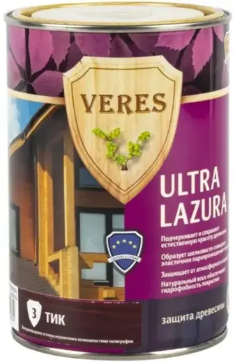 Veres Ultra Lazura декоративно-защитная лессирующая пропитка для древесины (900 мл) №3