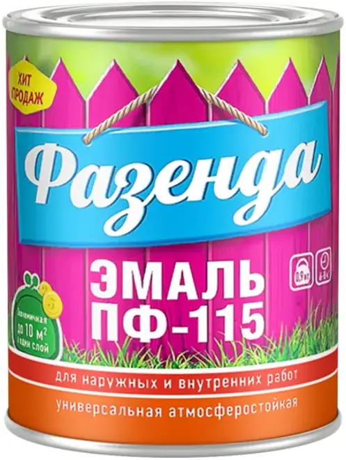 Фазенда ПФ-115 эмаль универсальная атмосферостойкая (900 г) сурик