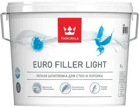 Тиккурила Euro Filler Light легкая шпатлевка для стен и потолка (9 л)