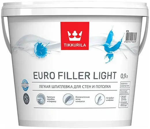 Тиккурила Euro Filler Light легкая шпатлевка для стен и потолка (900 мл)