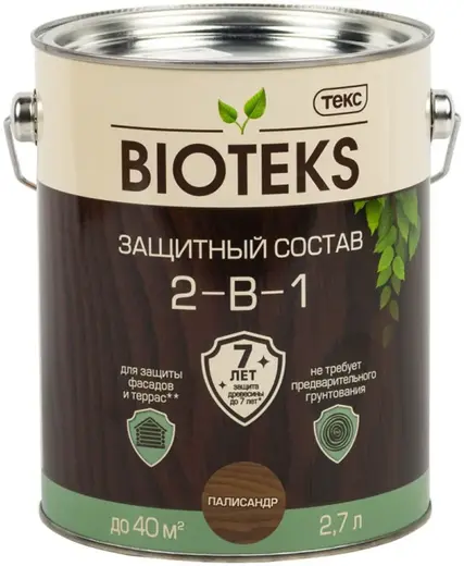 Текс Bioteks 2-в-1 защитный лессирующий состав (2.7 л) палисандр