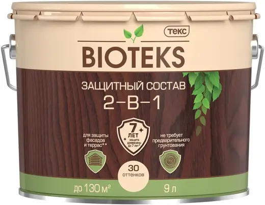 Текс Bioteks 2-в-1 защитный лессирующий состав (9 л) тик