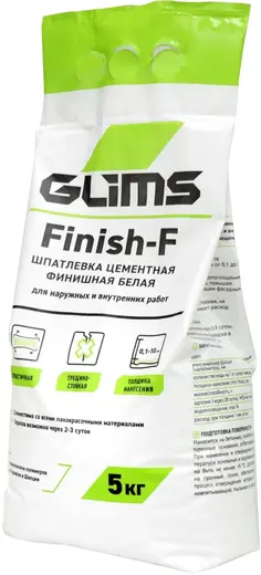 Глимс Finish-F шпатлевка цементная финишная фасадная (5 кг)