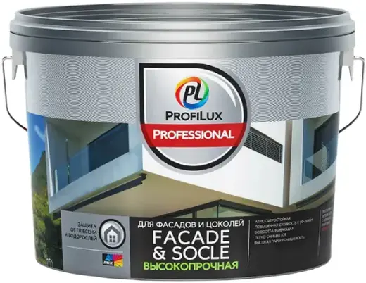 Профилюкс Professional Facade & Socle краска акриловая для фасадов и цоколей (2.5 кг) база 3