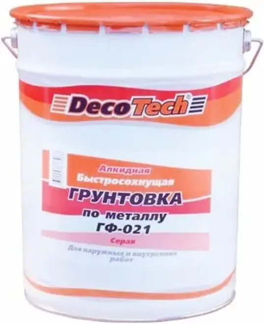 Decotech Professional ГФ-021 алкидная быстросохнущая грунтовка по металлу (10 л) серая