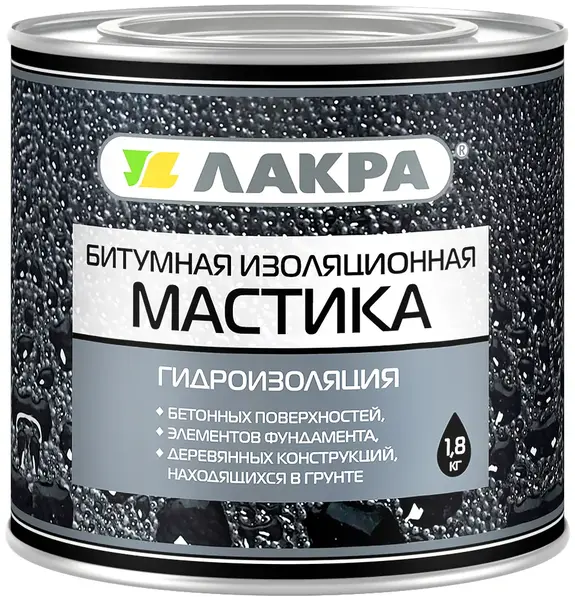 Лакра МБИ мастика битумная изоляционная (1.8 кг)