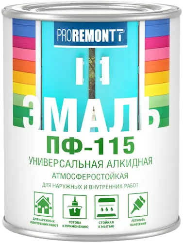 Proremontt ПФ-115 эмаль универсальная алкидная атмосферостойкая (900 г) шоколадно-коричневая глянцевая