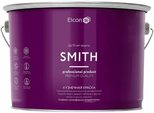 Elcon Smith кузнечная краска (10 кг) черная полуглянцевая