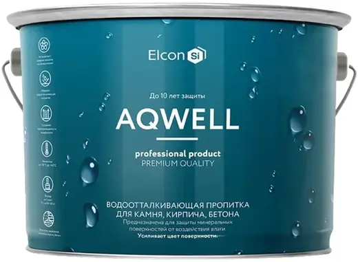 Elcon Aqwell водоотталкивающая пропитка для камня, кирпича и бетона (9 л)