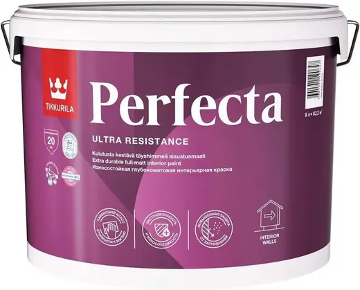 Тиккурила Perfecta износостойкая глубокоматовая интерьерная краска (9 л) база A