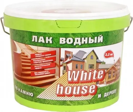 White House лак водный акриловый по камню и дереву (2.2 кг) белый