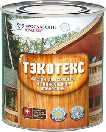 Ярославские Краски Тэкотекс средство для защиты и тонирования древесины (600 г) тик