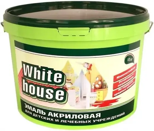 White House эмаль акриловая для детских и лечебных учреждений (10 кг) белая полуглянцевая