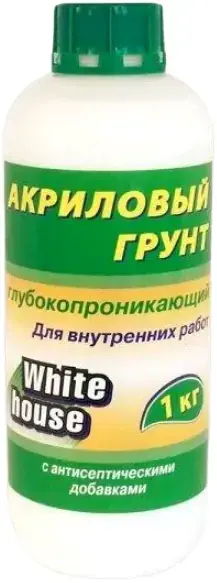 White House акриловый грунт глубокопроникающий для внутренних работ (1 кг) белый