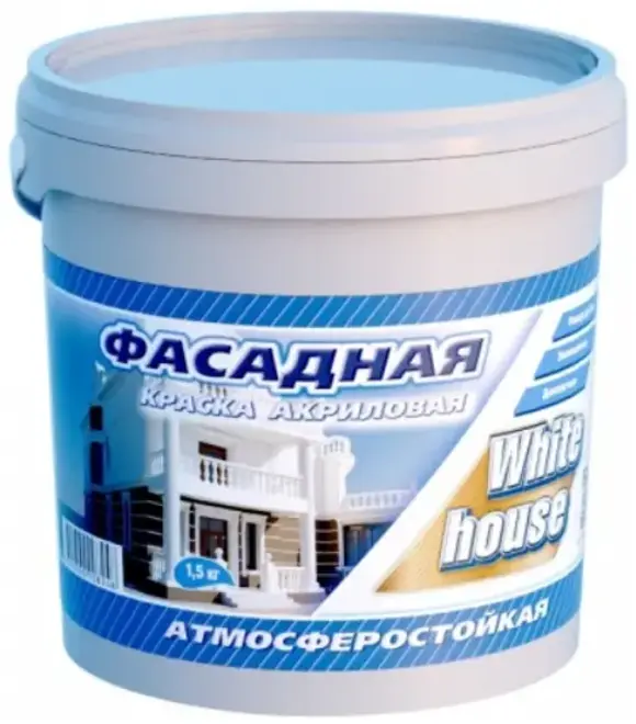 White House Фасадная краска акриловая атмосферостойкая (1.5 кг) белая