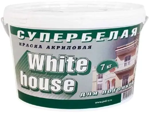 White House Супербелая краска акриловая для потолков (7 кг) супербелая