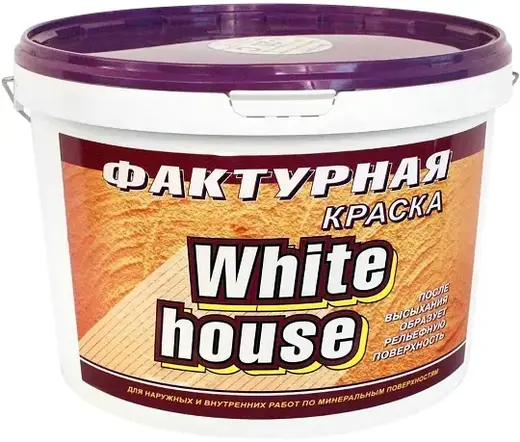 White House Фактурная краска для наружных и внутренних работ (9 кг) белая